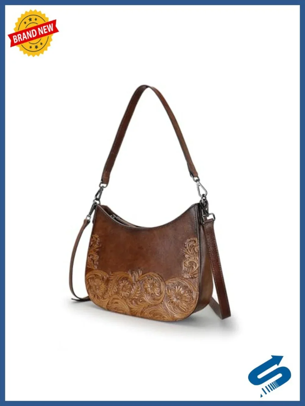 Genuine Leather Crossbody Satchel Handbag Top Handle Purse